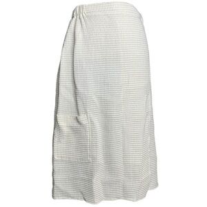 Boca Terry Terry cloth wrap skirt with pocket one size cream off white waffle
